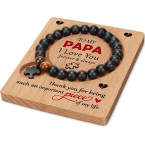 Papa Grandpa Gifts for Birthday Christmas Unique Papa Fathers Day Presents for Grandpa Grandfather Dad Papa Gift Idea, To My Papa Bracelet