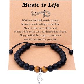 Music Gifts for Men and Women, Musical Note Bracelet Gifts for Music Lovers, Music Teacher Appreciation Gifts, Music Band Choir Students Christmas Music Jewelry