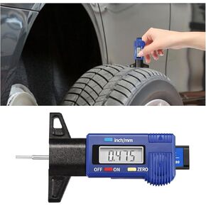 LCD Display Tire Tread Depth Gauge, Car Tire Digital Measuring Gauge Tool with Inch MM Conversion, Tire Wear Gauge Tread Checker for Motorcycle, Truck, Car, SUV