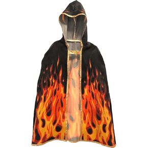 Liontouch Flame Cape for Kids | Medieval Pretend Play Cloak for Children with Roaring Fire Theme | Dress Up, Fancy Dresses & Royal Costumes for Kids