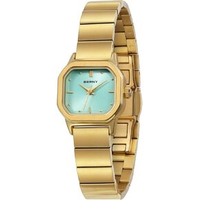 BERNY Gold Watches for Women Dainty Ladies Square Quartz Watch Japanese Quartz Movement 3ATM Waterproof Fashion Small Female Wrist Watch Luxury Birthday Gifts for Lady in Kuwait