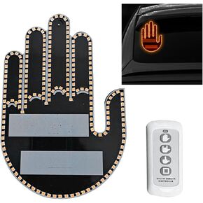 LED Hand Gesture Light for Car, 3 In1 Car Sign Finger Light with Remote Control, Funny Back Window Sign Light Accessories for Cars Trucks, Car Gadgets & Road Rage Signs