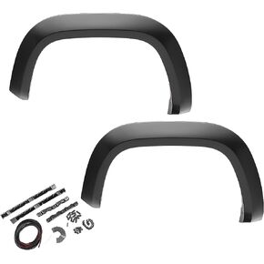 Bushwacker 40107-02 GMC Extend-A-Fender Flare - Front Pair,Black Finish