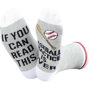 ZJXHPO Baseball Crew Sock Baseball Player Lover Coach Gift Baseball Practice Is Over Novelty Sock Baseball Team Gift