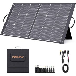 100W Portable Solar Panel for Power Station,9BB Ultralight Foldable Solar Charger USB-A USB-C Output,23.5% High Efficiency IP67 Waterproof Adjustable Kickstands for Camping RV Blackout