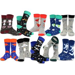 Cool Mens Fashion Colorful Novelty Cotton Socks for Men Skeleton Galaxy Colorblock Camouflage Stripe Silly Monstor Multipair