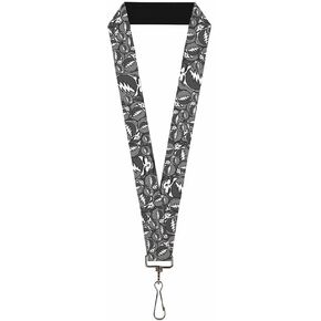 Buckle Down Unisex-Adult Lanyard-1.0"-Steal Your Face Stacked Gray