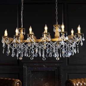 Crystal Chandeliers Contemporary Chandelier Island Lighting 15 Lights Candle Pendant Ceiling Light Fixture for Dining Room Living Room Kitchen Bedroom Hallway Entry D35.4