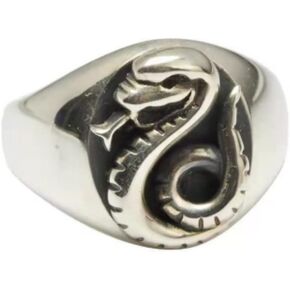 HUKQBUNX 925 Sterling Silver retro Street hip hop punk Cobra ancient silver ring men's domineering personality Ring Size 7-11 (Size 7)