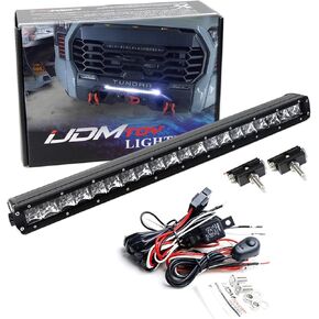 iJDMTOY Lower Grille Mount 20-Inch LED Light Bar Compatible with 2022-up Toyota Tundra, Includes 100W Single Row LED Lightbar, Lower Bumper Opening Mounting Brackets & On/Off Switch Wiring Kit