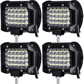 Yexiya 4 Pack 4 Inch LED Pods 72W 14400LM Light LED Bar Flood Spot Combo LED Off Road Lights Boat Lights Driving Lights Fog Lights LED Light Waterproof LED Pods for Truck ATV UTV SUV Boat