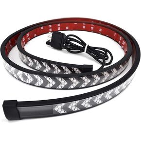 60" LED Tailgate Light-Five Row Red & White LED Truck Tailgate Light Bar- Solid Red Turn Signal, Red Brake Running, White Reverse Tail Light Strip for Truck Pickup Trailer SUV RV Van Car