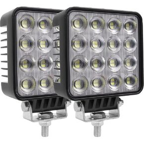 Square LED Light Pods for Trucks 5 Inch LED Work Light 4x4 Off Road 12V 24V Flood Beam Car Tractors UTV SUV Boat Driving Working Fog Lights (Pack of 2)…