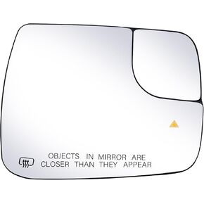Driver Side Mirror Glass compatible with RAM 1500 2019-2023, heated with Back Plate and Blind Spot Dectet, without Auto Dimming