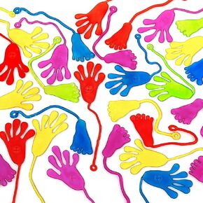 KXCOFTXI 40 Pcs Christmas Sticky Hands & Feet Toys, Christmas Sticky Hands for Kids, Maximum Stretching 55 Inches, 5 Colors Bulk, Ultra Strong Elasticity, Christmas Strong Sticky Hands Party Favors