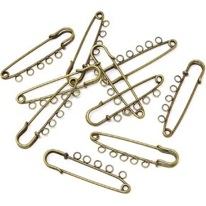 Honbay 10PCS 5.7cm/2.24inch Heavy Duty Safety Pins Brooch with 5 Holes for Blankets, Skirts, Kilts, Knitted Fabric, Crafts