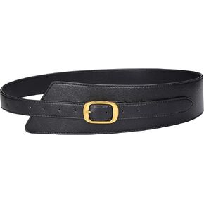 Ayliss Women Waist Belt Faux Leather Irregular Vintage Wide Dress Belt Retro Wide Waist Cinch Belt for Jumpsuit Coat Costume