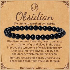 سوار كريستال من الحجر الطبيعي من SONNYX للنساء والرجال - 6 مم من الأحجار الكريمة شبه الثمينة سوار مطرز بخرز قابل للتمدد سوار يوجا مجوهرات in Kuwait