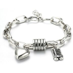 925 Sterling Silver Bracelets for Women, Heart And Ball Pendant Adjustable Charm Chain Bracelet Handmade Fashion Jewelry Gift