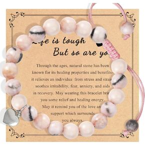 Inspirational Bracelets Healing Bracelet Gifts for Women, Adjustable Natural Stone bracelet Birthday Christmas Mothers day Healing Gifts for Best Friends Mom Wife