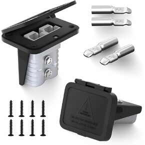 IZTOSS 50 Amp Battery Quick Connect/Disconnect Connector Mounting Panel with Cover for Cars, Bicycles, ATV Winches, Lifts, Motors and More (Gray-2pcs)