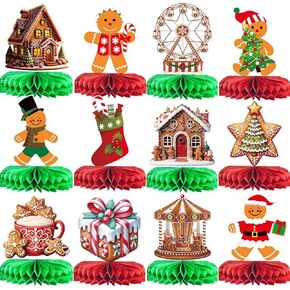 Gingerbread Christmas Decorations Christmas Honeycomb Centerpieces Christmas Gingerbread Decorations for Christmas Party Table Decorations Gingerbread Birthday Party Decorations