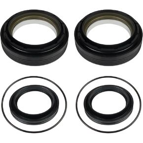 Front Axle Vaccum Knuckle & Tube Seal Kit Fit compatible with Ford Super Duty Excursion F250 F350 F450 F550 1998-2004 compatible with Front Leaf Spring Dana 50 60 axles replace 50491 50381