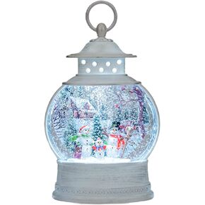 Roman 133295 Led Swirl Snowman Lantern Christmas Scene, 11 inch, Multicolor