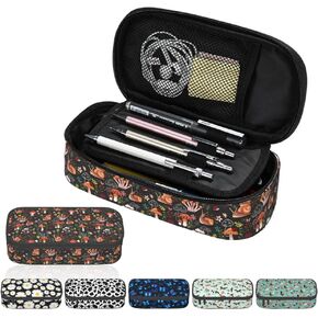 Cow Print Pencil Case for Girls Boys Cute Large Pencil Pouch Organizer Adults Pencil Bags with Zipper for School Office College Back to School Gifts