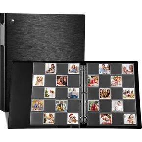 Protective Photo Slide Page 50 Pages Acid Free Slide Protector Storage Box Set 3 Ring Pocket Binder with Plastic Sleeves Holds 20 35mm Slides Each Page, Presentation Book for Organizing Slide
