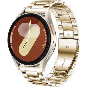 Bands Compatible with Samsung Galaxy Watch 7 / FE / 6/6 Classic / 5/5 Pro / 4/4 Classic/Galaxy 3 41mm, 20mm Stainless Steel Metal Replacement Strap for Women Men (Black)