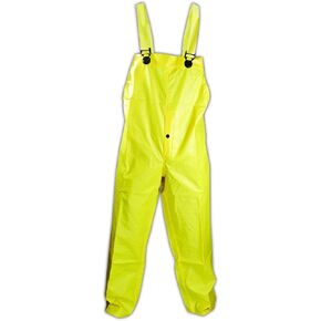 MAGID RainMaster PVC Coated Bib-Style Rain Pants in Hi-Vis Yellow, 1 Pairs, Size Small, P7819