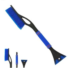 24" Snow Brush and Ice Scraper for Car Windshield, Detachable Snow Scrapers with Ergonomic Foam Grip, Winter Accessories for Cars, Trucks and SUVs (Orange)