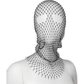 Jewel Face Mask, Bling Rhinestone Diamond Full Face Cover, Crystal Mesh Mask, Festival Chian Mask for Halloween, Photoshoot