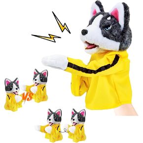 Punching Dog Puppets Kung Fu Husky Hand Puppet,Inmorven Funny Gifts Husky Gloves Interactive Toy for Adults Boxing & Tricky Toy Perfect Game & Gift Idea.(Kung Fu Husky)