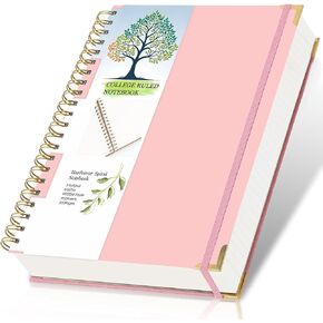 Hardcover Spiral Notebook 8.5x11" – Large Ruled Spiral Journal Notebooks| 300 Pages of College Ruled Paper | Perfect for Note Taking & Notebooks for Work Student,PINK