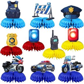 9 Pcs Police Centerpieces Police Birthday Party Decorations Police Party Decorations Police Party Favors