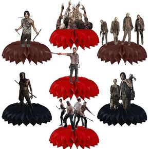 YACANNA The Walking Dead Birthday Party Supplies,The Walking Dead Birthday Party Supplies Honeycomb Centerpiece,8 Pcs The Walking Dead Party Supplies 3D Table Decorations for Walking Dead Birthday
