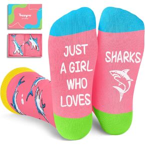 HAPPYPOP Shark Gifts for Women - Crazy Shark Socks Ocean Gifts, Marine Animal Socks Girls for Teens