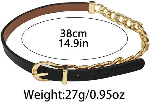 Black Choker Leather Choker Belt Buckle Necklace Leather Collar for Women Metal Chain Splice Collar Gothic Choker Fashion Versatile Jewelry Gift in Saudi Arabia