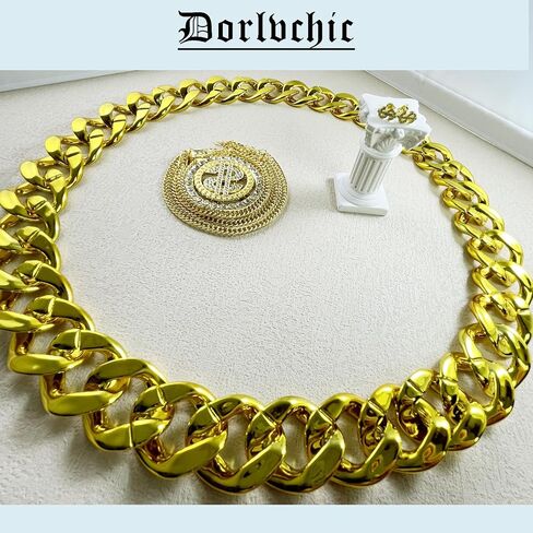 80/90s Hip Hop Costume Outfit Set For Men Women Gold Dollar Sign Baseball Hat Chain Ring Kanji Ring Old School Rapper Sunglasses Gold Chain Money Chain Faux Gold Rope Chain Bracelet Rapper Accessories Halloween Party Decorations in Saudi Arabia