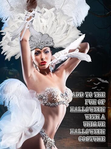 قطعتين من عصابة رأس الهالوين من الريش بجعة الطاووس وقفازات طويلة من الدانتيل من أجل حفلة تنكرية للكرنفال in Kuwait
