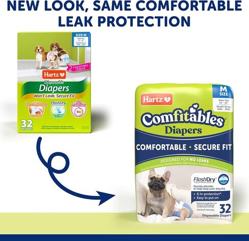 Hartz Disposable Dog Diapers, Size S 36 count, Comfortable & Secure Fit, Easy to Put On in Saudi Arabia