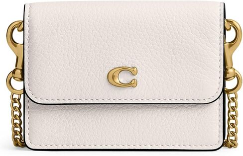 COACH Women's Essential Half Flap Card Case, Black, Small in Saudi Arabia