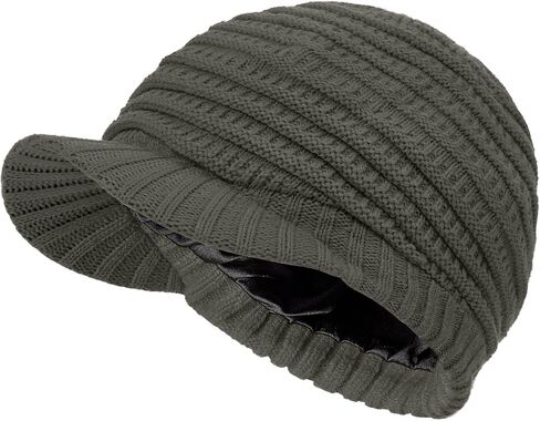 Womens Beanie Satin Lined Beanie Slouchy Beanie Winter Hat Knit Hat Newsboy Hat Womens Hats with Brim Silk Lined Beanie in Saudi Arabia