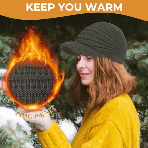 Womens Beanie Satin Lined Beanie Slouchy Beanie Winter Hat Knit Hat Newsboy Hat Womens Hats with Brim Silk Lined Beanie in Saudi Arabia