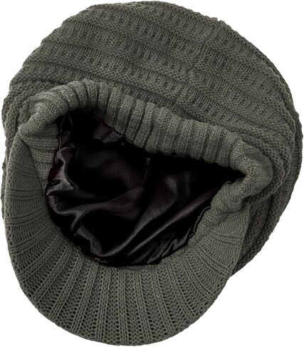 Womens Beanie Satin Lined Beanie Slouchy Beanie Winter Hat Knit Hat Newsboy Hat Womens Hats with Brim Silk Lined Beanie in Saudi Arabia