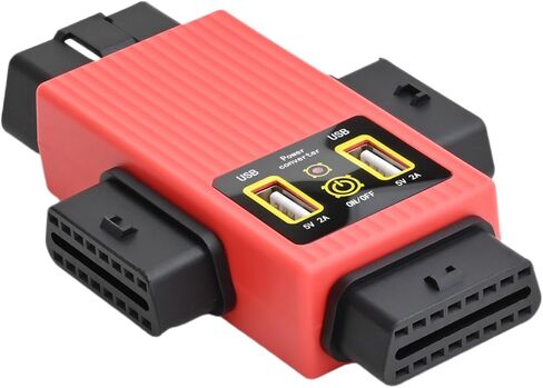 iKKEGOL Pocket Obd2 obdii كامل 16 دبوس 1 ذكر إلى 3 أنثى محول محول كابل obd مع 2 منفذ USB لشحن موسع التشخيص (أحمر) in Kuwait
