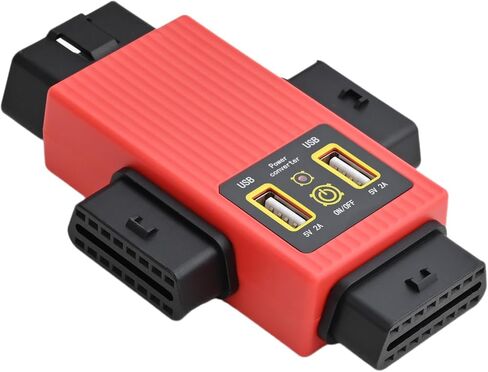 iKKEGOL Pocket Obd2 obdii كامل 16 دبوس 1 ذكر إلى 3 أنثى محول محول كابل obd مع 2 منفذ USB لشحن موسع التشخيص (أحمر) in Kuwait