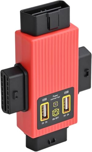 iKKEGOL Pocket Obd2 obdii كامل 16 دبوس 1 ذكر إلى 3 أنثى محول محول كابل obd مع 2 منفذ USB لشحن موسع التشخيص (أحمر) in Kuwait